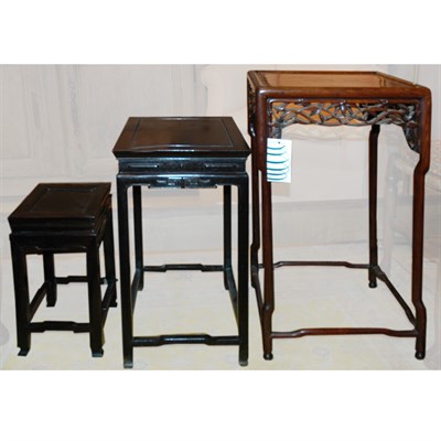Lot 135 - Group of Three Chinese Hardwood Tables Height...