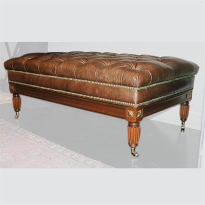 Lot 396 - William IV Style Leather Tufted Upholstered...