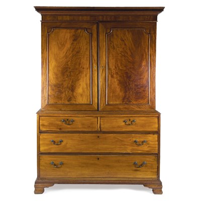 Lot 347 - George III Mahogany Linen Press Late 18th...