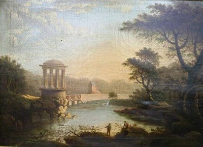 Lot 100 - English School 19th Century Anglers by a Lake...