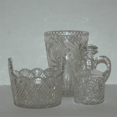 Lot 224 - Group of Cut Glass Articles Including vases,...