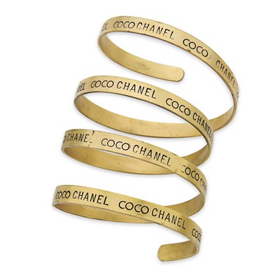 Lot 172 - Chanel Upper Arm Spiral Bracelet Mid 1986 Gilt-...