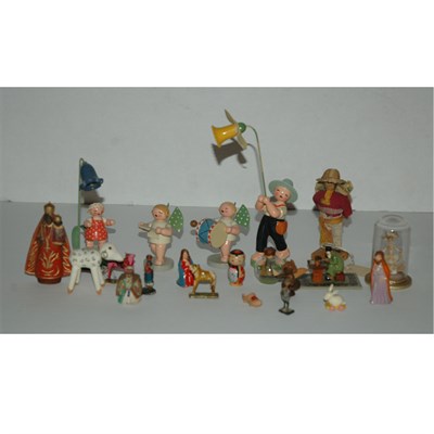 Lot 229 - Group of Wood, Metal and Ceramic Figures and...