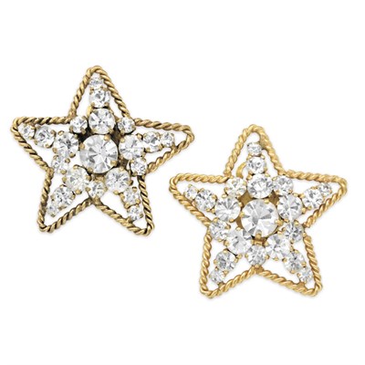 Lot 179 - Chanel Iconic Star Earrings 1983 Rhinestones...