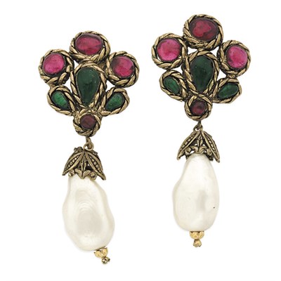 Lot 167 - Gripoix for Chanel Drop Earrings Mid 1980s...