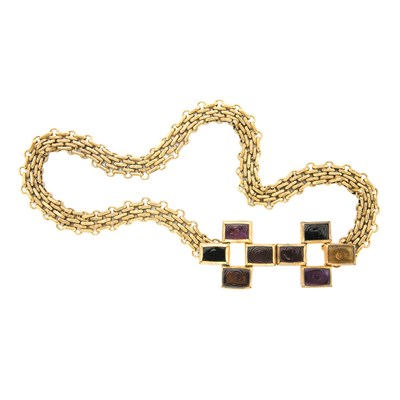 Lot 171 - Chanel Pate de Verre and Gilt-Metal Belt Early...