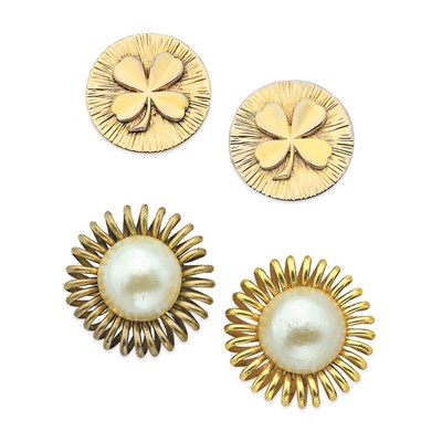 Lot 182 - Two Pairs of Chanel Earrings Mid 1980s...