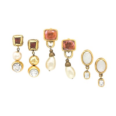 Lot 170 - Three Pairs of Chanel Earrings 1983 and 1984...