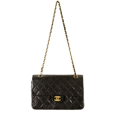 Lot 187 - Chanel Black Napa Quilted 2/55 Bag Mid 1980s...