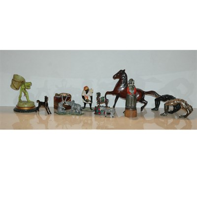 Lot 239 - Group of Metal and Painted Metal Figures and...