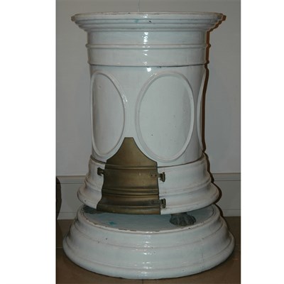 Lot 260 - French White Glazed Faience Stove Height 38...