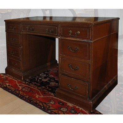 Lot 278 - George III Style Mahogany Pedestal Desk Height...