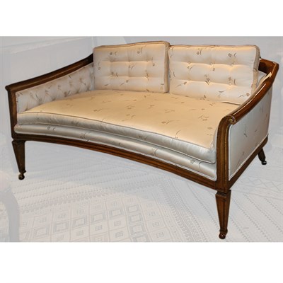 Lot 334 - Upholstered Mahogany Settee Length 57 inches.