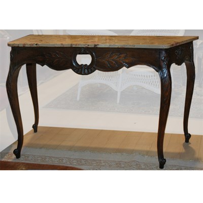 Lot 356 - Continental Marble Top Walnut Console Height...