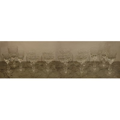 Lot 386 - Set of Cut Glass Stemware Approximately thirty-...