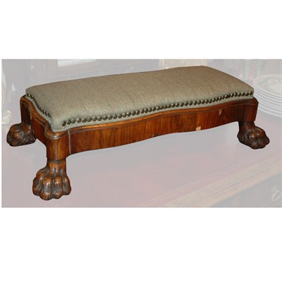 Lot 453 - Georgian Style Mahogany Upholstered Low Stool...