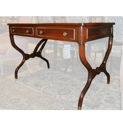Lot 516 - Continental Neoclassical Style Leather Top...