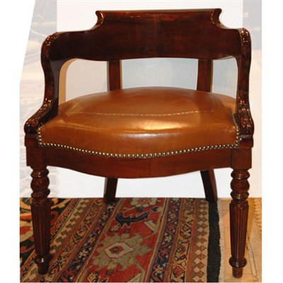 Lot 577 - Restauration Mahogany Bergere de Bureau The...