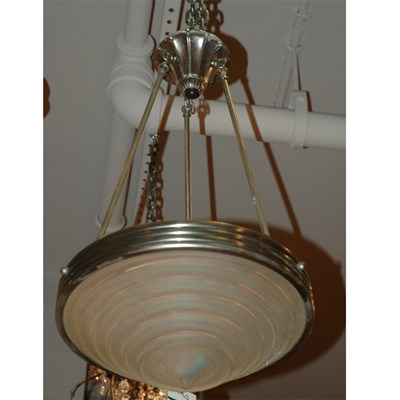 Lot 417 - Art Deco Style Metal and Frosted Glass...