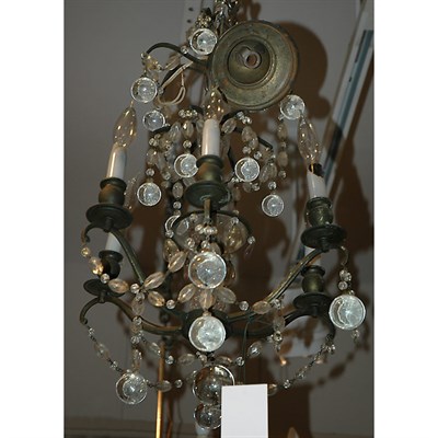 Lot 423 - Rococo Style Patinated-Metal and Glass...