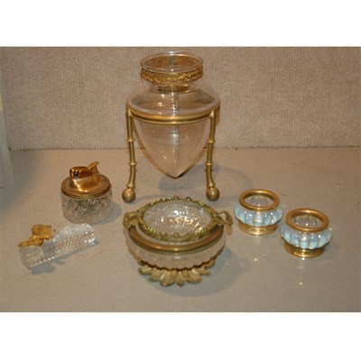 Lot 507 - Group of Gilt-Metal Mounted Glass Articles...