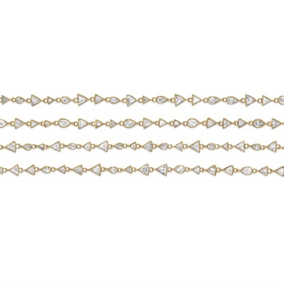 Lot 435 - Long Gold and Diamond Chain Necklace