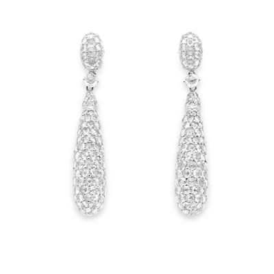 Lot 210 - Pair of Diamond Pendant-Earrings