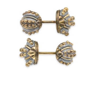 Lot 188 - Pair of Gold and Oxidized Silver Cufflinks, David Webb