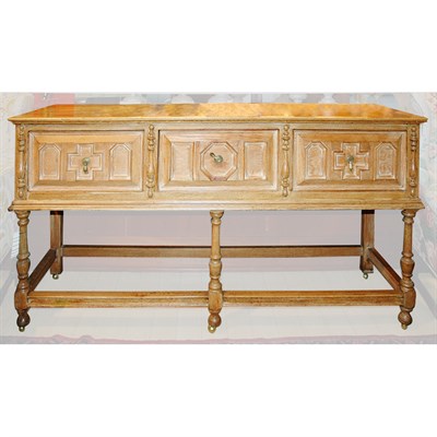 Lot 520 - Continental Baroque Style Oak Sideboard Height...