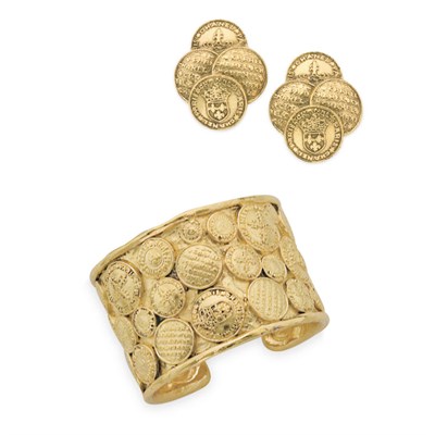 Lot 145 - Chanel Cuff and Pair of Earrings Late 1980s...