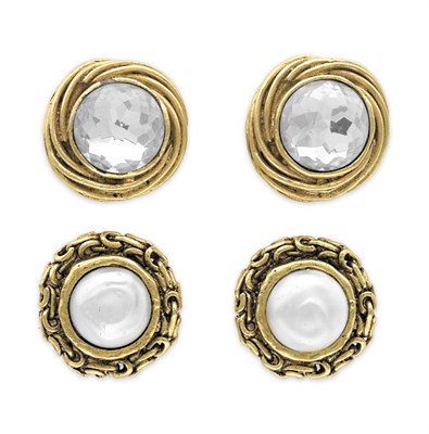 Lot 153 - Two Pairs of Chanel Earclips Circa 1990...