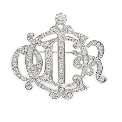 Lot 398 - Dior Logo Pin 1980s Chrome plated metal set...