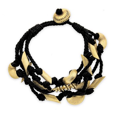 Lot 206 - Fendi Pasta Necklace Black cord run through...