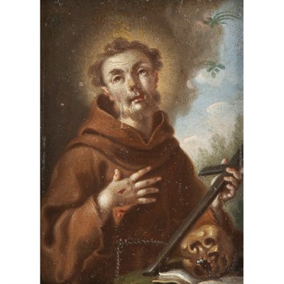 Lot 29 - Italian School 18th Century St. Francis Oil on...