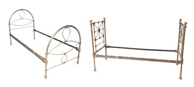 Lot 92 - Two Campaign Style Metal Bedsteads Height of...