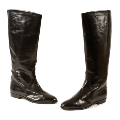 Lot 223 - Gucci Riding Style Boots Circa 1980 Black calf,...