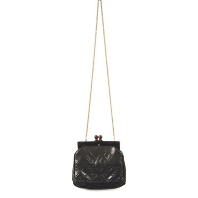 Lot 156 - Chanel 1920s Style Purse 1980s Black quilted...