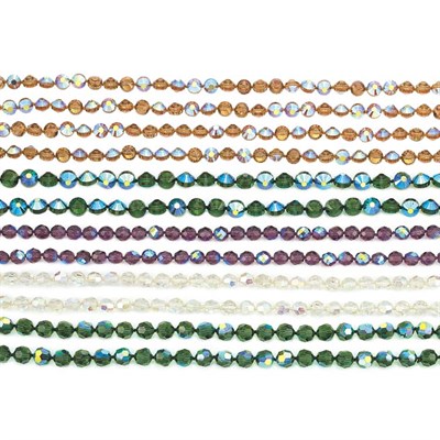 Lot 310 - Five Iridescent Faceted Crystal Bead Sautoirs...