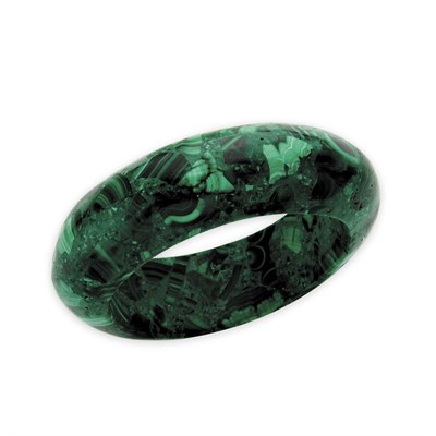 Lot 294 - Malachite Bangle Width 1 1/8 inches, interior...