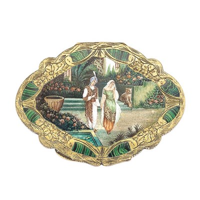 Lot 207 - Enamel and Vermeil Compact Italian, 1960s With...