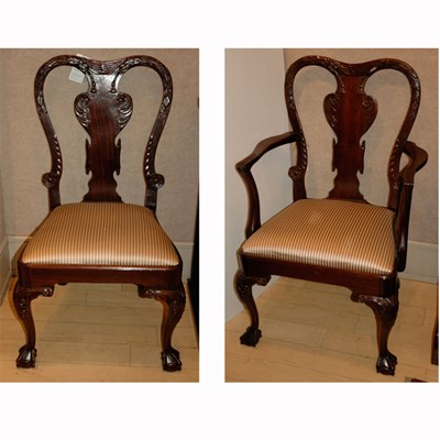 Lot 492 - Set of Twelve Irish George II Style Mahogany...