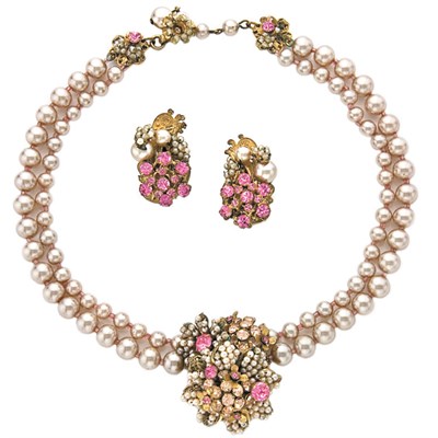 Lot 112 - Miriam Haskell Demi-Parure 1950s Comprising a...