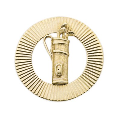 Lot 260 - 14 Kt. Gold Golf Circle Pin Circa 1960 Molded...
