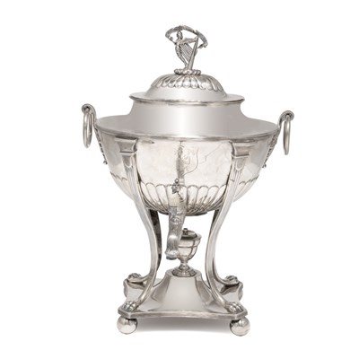 Lot 245 - George III Silver Hot Water Urn William Pitts...