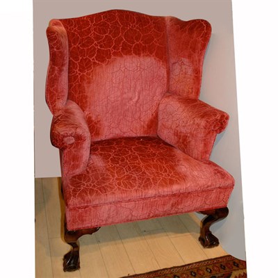 Lot 566 - George II Style Mahogany Wing Chair