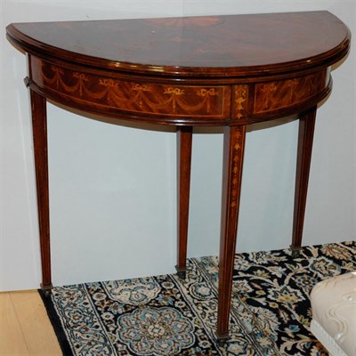 Lot 513 - Edwardian Style Marquetry Inlaid Fold-Over...