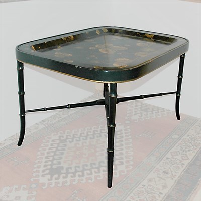 Lot 567 - Victorian Papier Mache Tray on Stand 19th...