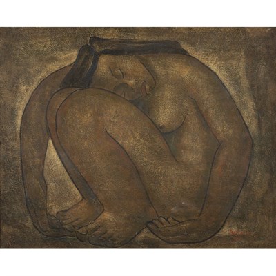 Lot 94 - Angel Botello Puerto Rican, 1913-1986 Sleeping...