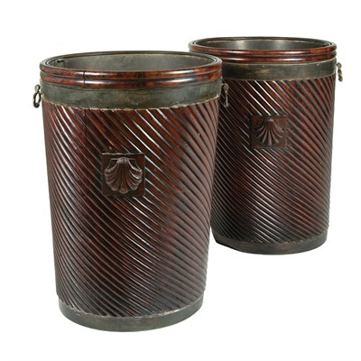 Lot 366 - Pair of Irish George III Style Brass Bound...