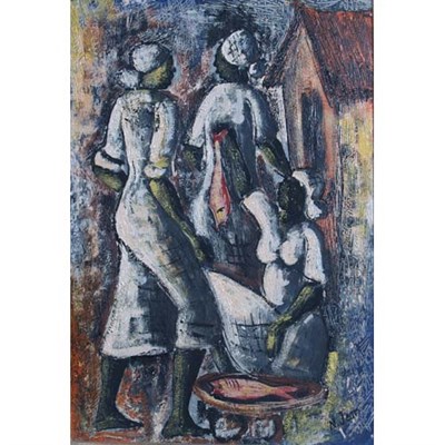 Lot 54 - Nehemy Jean Haitian, b. 1931 Sleeping Couple,...